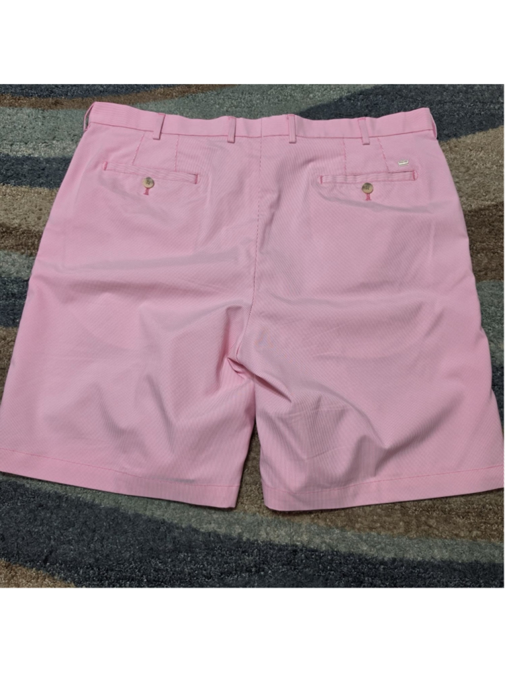 Peter Millar Crown Sport Shorts Mens 40 Pink Stripe Golf Casual Preppy - Picture 2 of 7